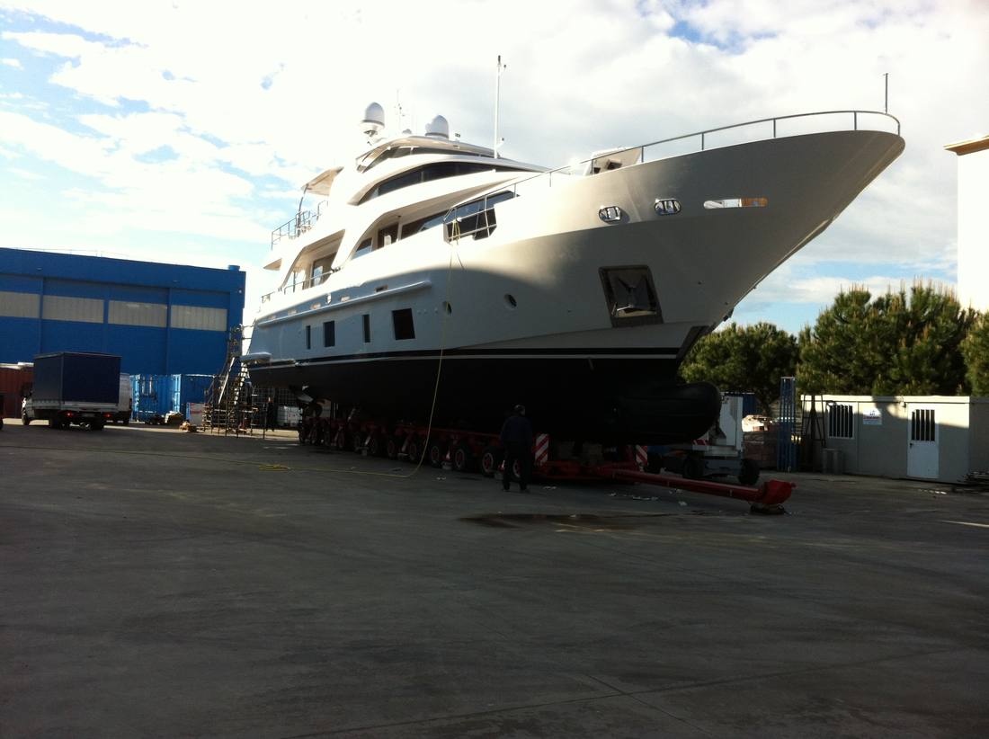 Superyacht at the yard