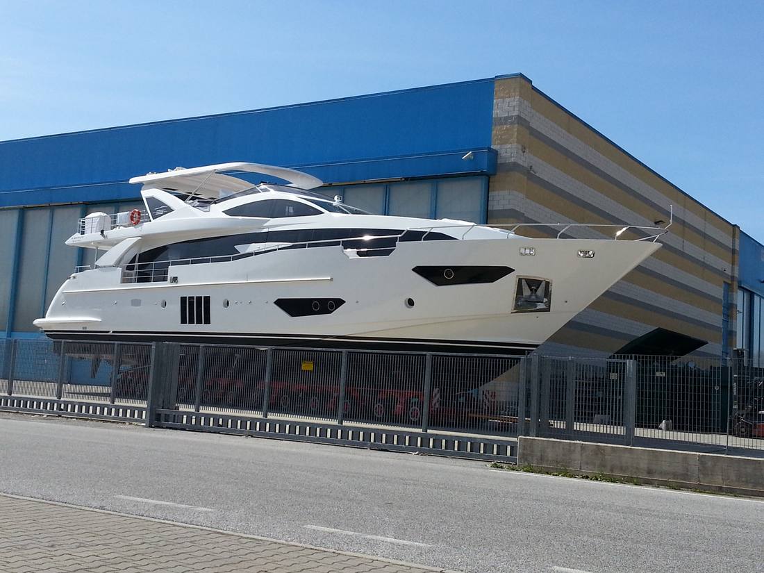Yacht at an international shipyard — worldwide projects and on-site service